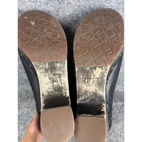 UGG Boots Womens Size 9 Black Shearling Lined Leather Clog Heels Studded 1003856 - Picture 8 of 8